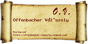 Offenbacher Vászoly névjegykártya